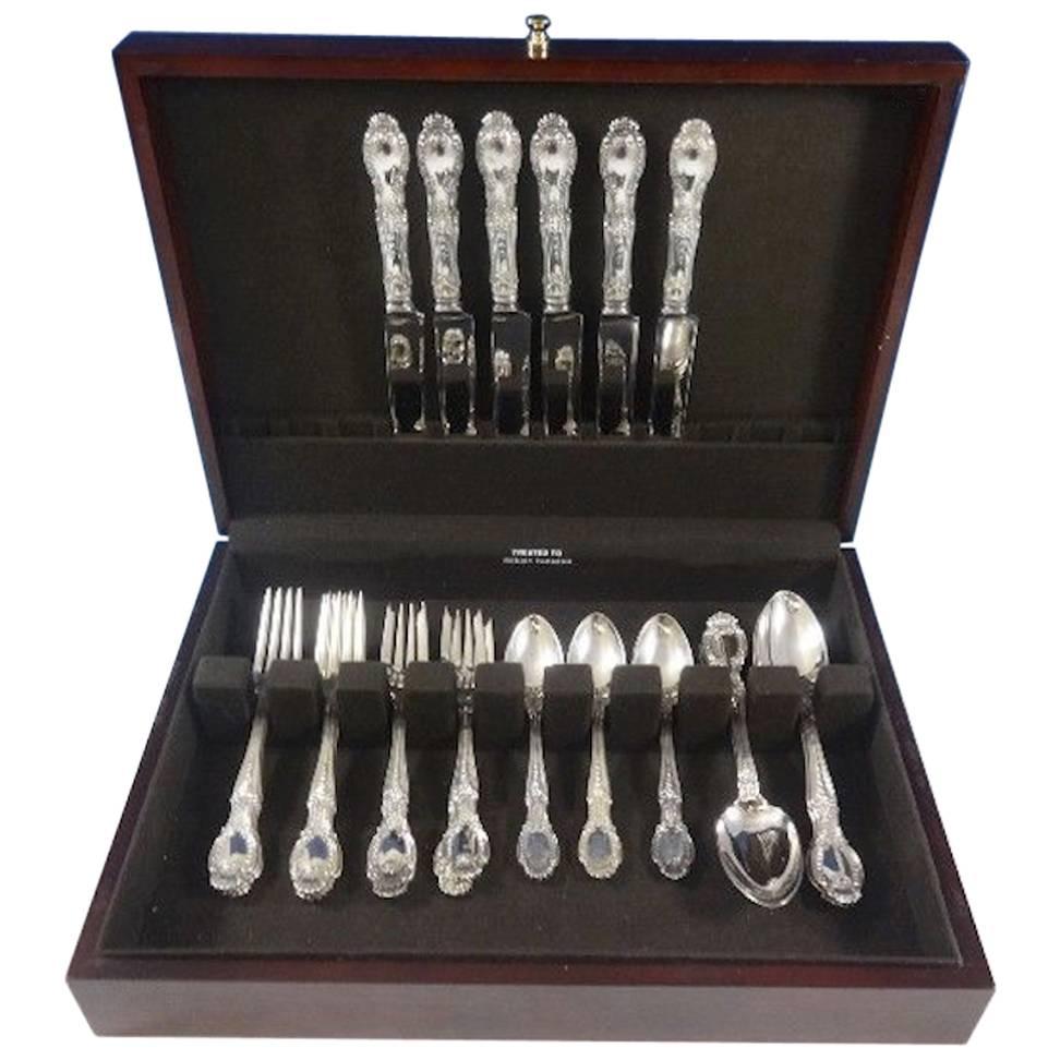 Designed with an eye for balance and proportion, each piece of Tiffany & Co. flatware is a masterpiece of form and function.

Richelieu by Tiffany & Co. sterling silver flatware set of 30 pieces. Great starter set! This set includes:

Six knives, 9