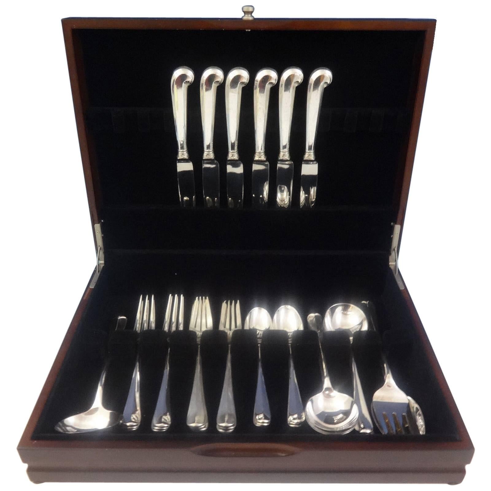 RAT TAIL BY TIFFANY 
CO. Sterling Silver Flatware Set for 6 SERVICE 33 PIECES