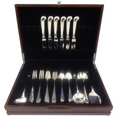 Retro RAT TAIL BY TIFFANY & CO. Sterling Silver Flatware Set for 6 SERVICE 33 PIECES