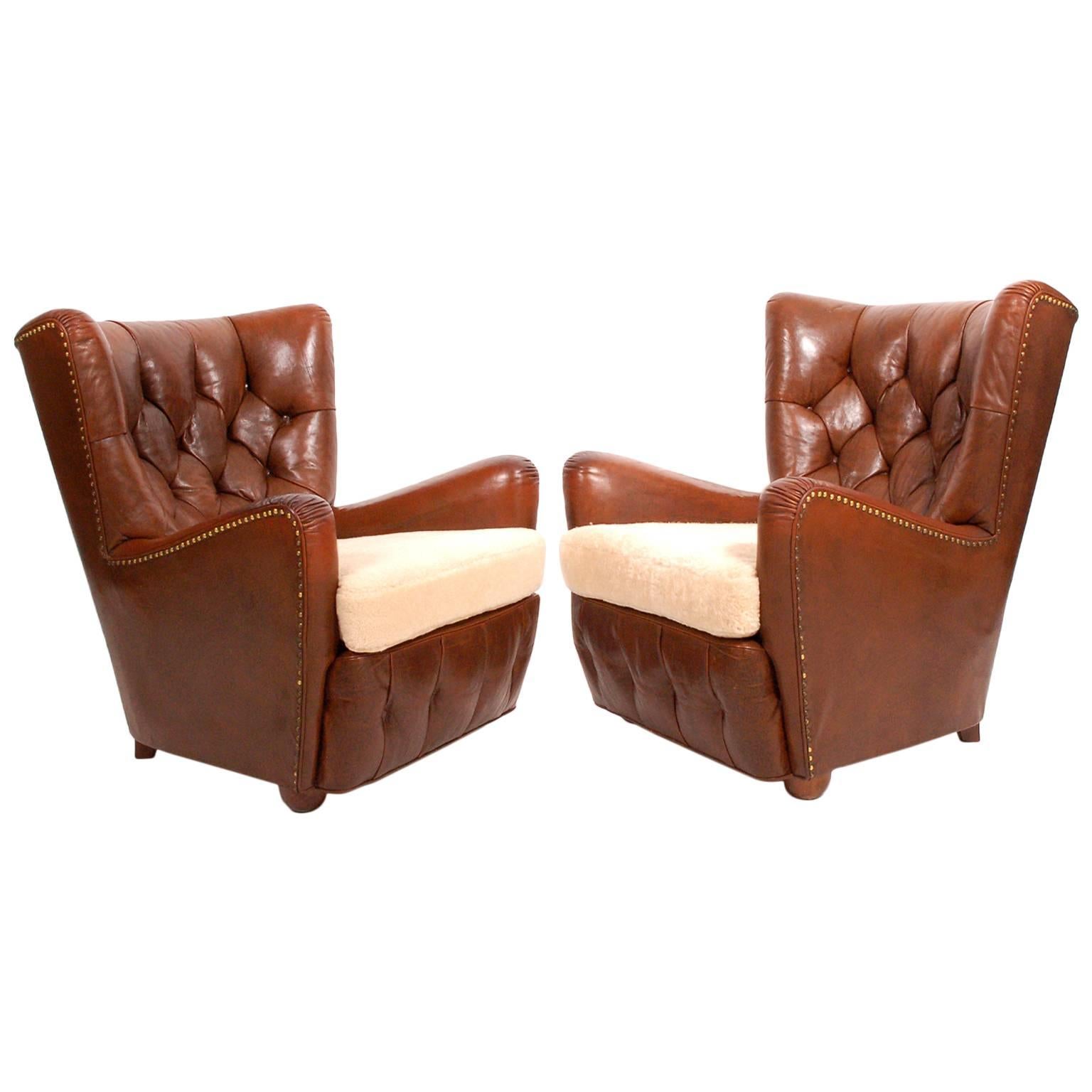 Pair of 1920s Danish Easy Chairs