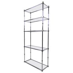 Mid-Century Modern Chrome and Brass Display Etagere