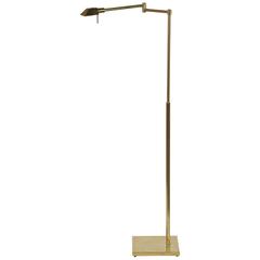 Adjustable Italian Brass Floor Reading Lamp