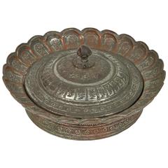 Decorative Tinned Copper Persian Box with Lid 4