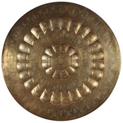 Monumental Mughal-Indian Brass Hanging Tray Platter 47 Inches Diameter