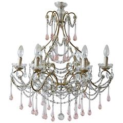 Antique Italian Crystal Chandelier, Circa 1890