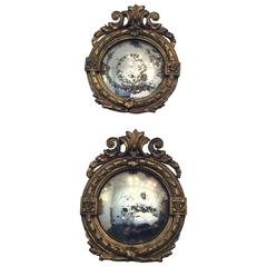 Pair of Regency Diminutive Convex Mirrors