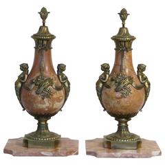 Marble and Bronze Cassolettes, 19th Century