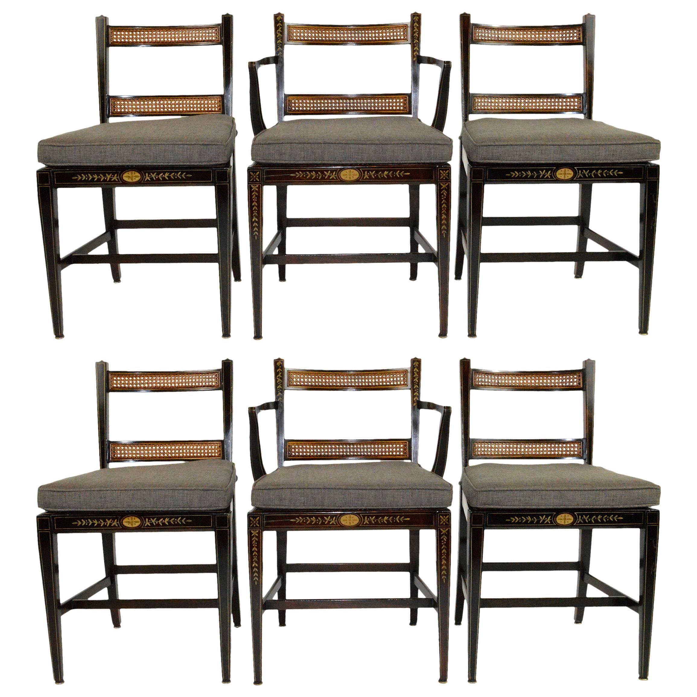 Set of Six Regency Style Dining Chairs For Sale