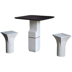 Frederic Saulou "Ravissant" Table and Stools