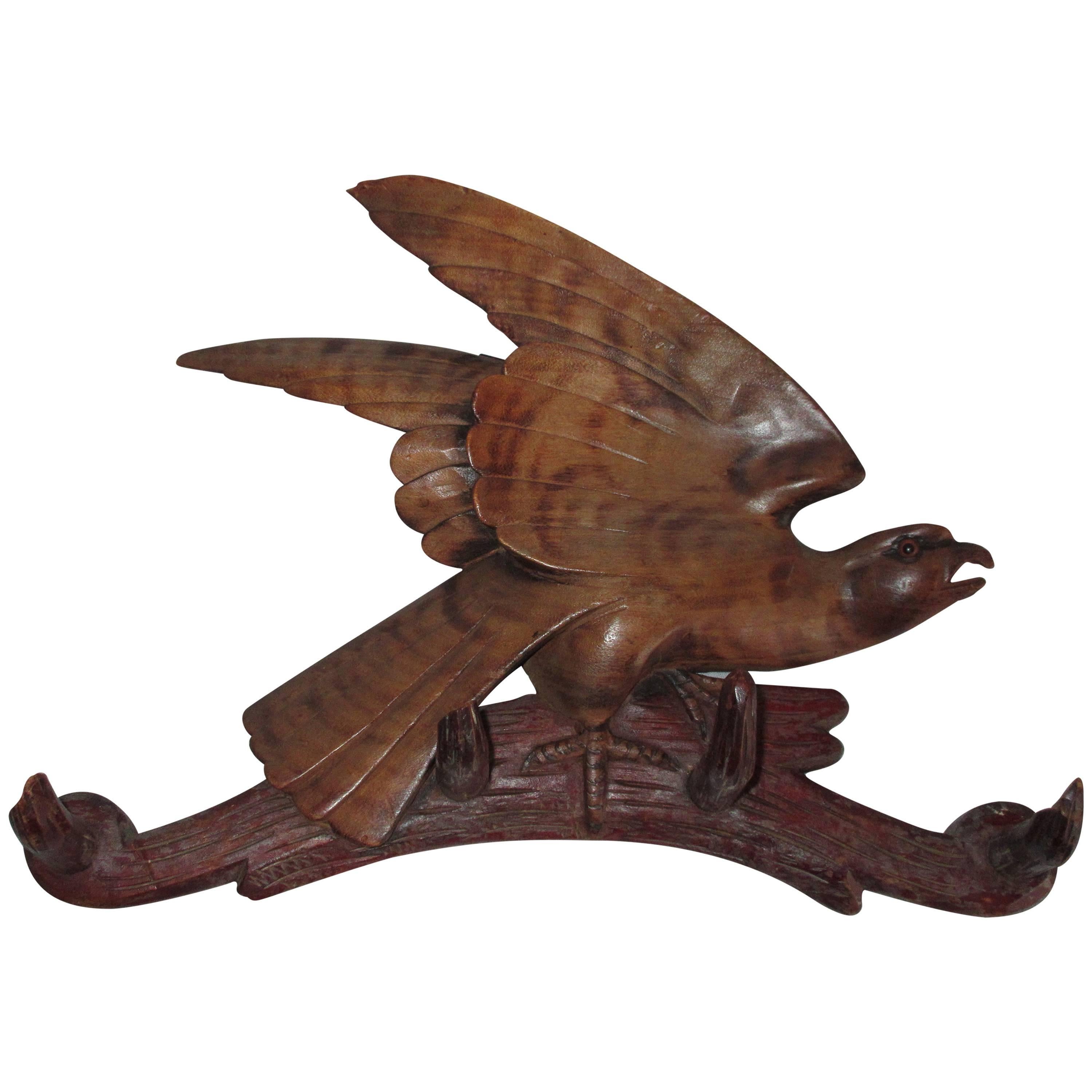 Black Forest Carved White Falcon, "Horus" ONLY THIS SATURDAY SALE; 40% DISCOUNT! For Sale