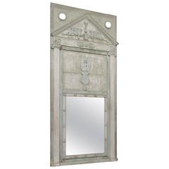 Painted Directoire 19th Century Trumeau Mirror