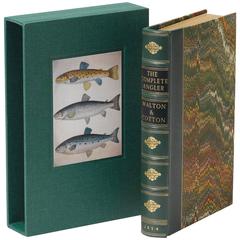Antique "The Complete Angler" by Issak Walton, Leather Bound Second Edition, circa 1854