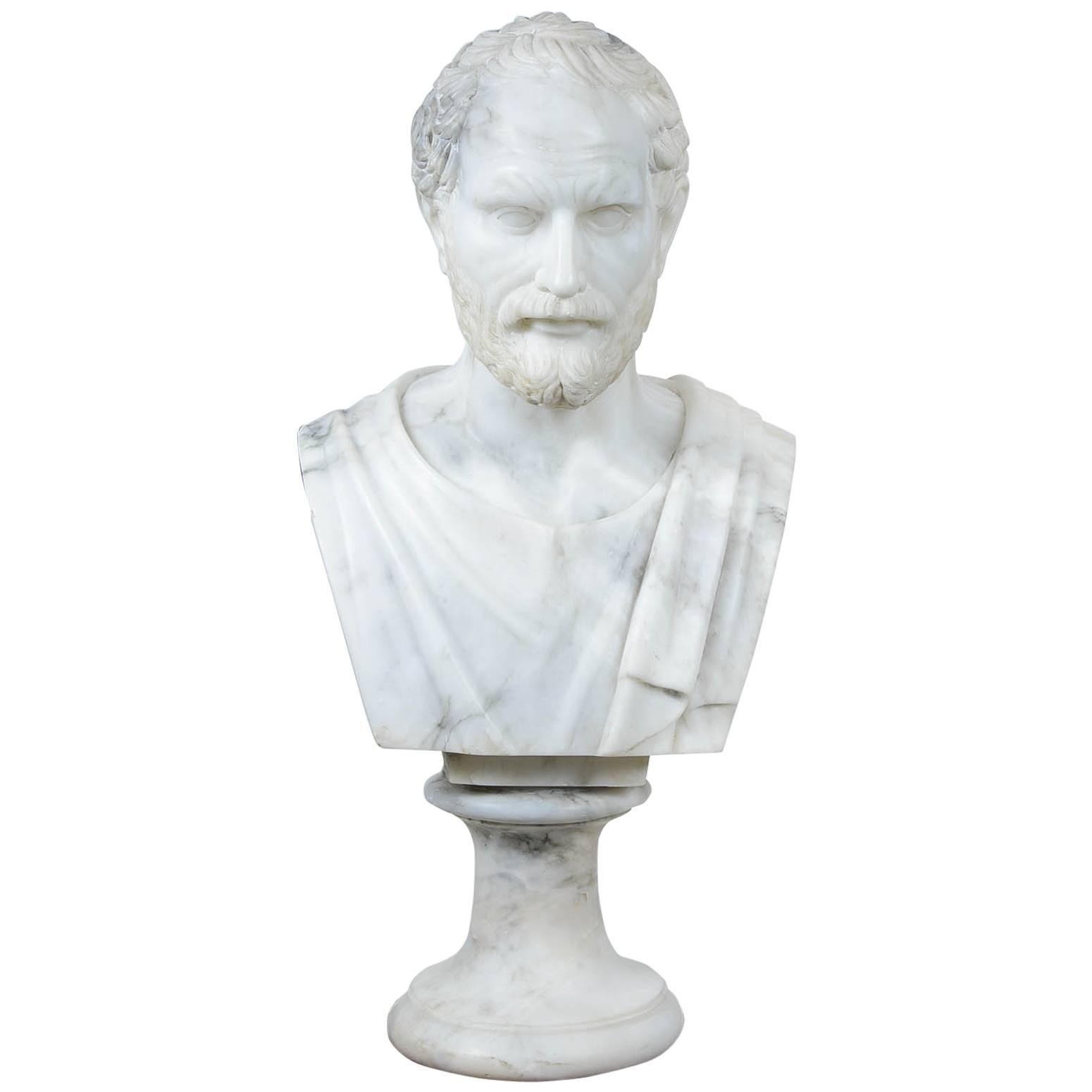 Bust of Sophocle in Alabaster For Sale