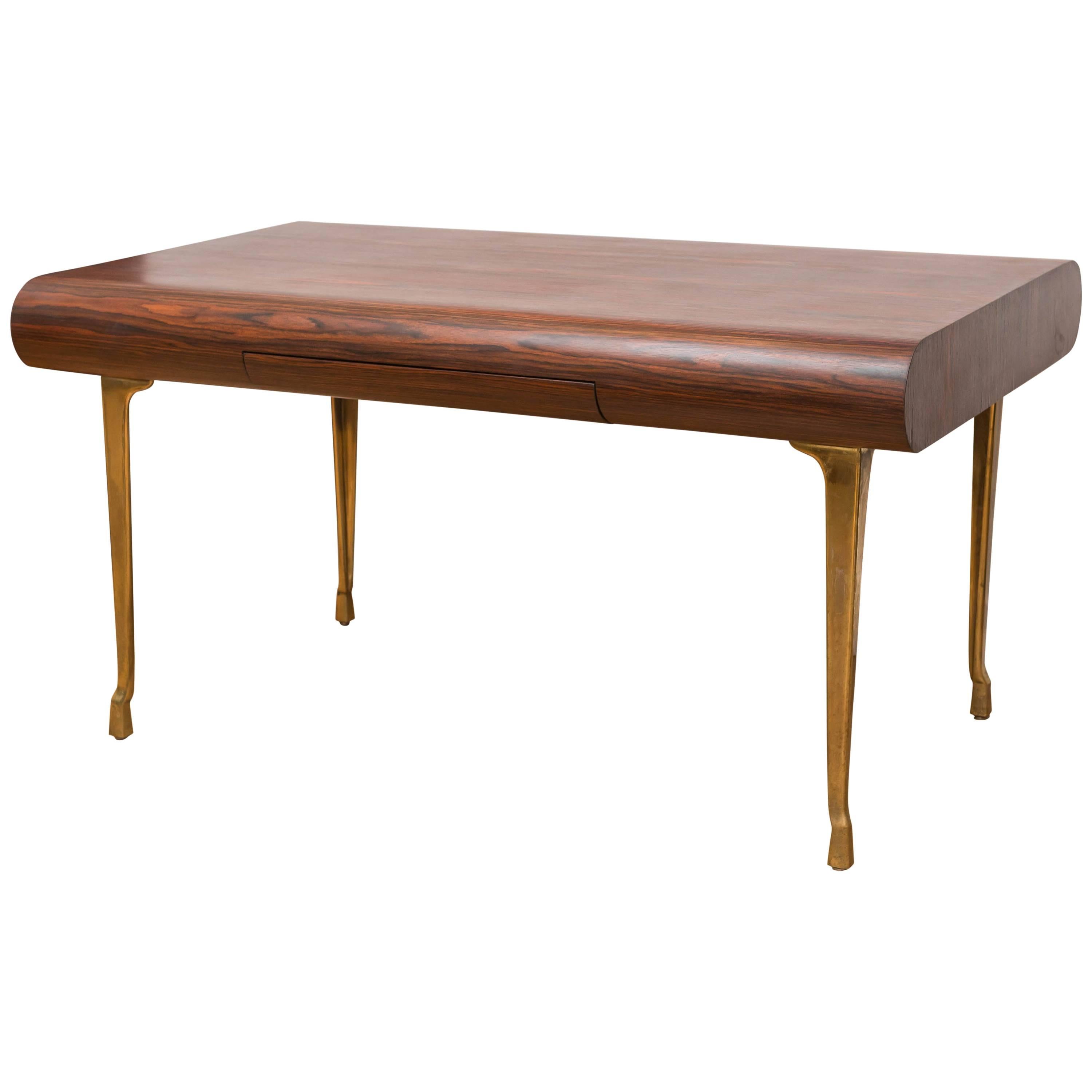 Rosewood Desk with Brass Legs