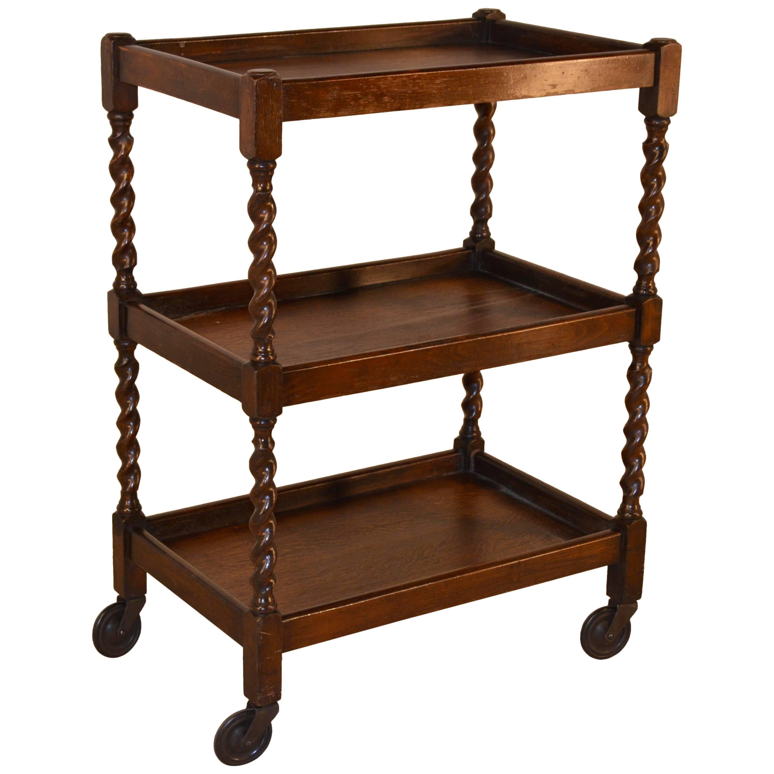 English Oak Drinks Cart, circa 1900