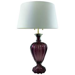An Italian Midcentury Murano Glass Table Lamp in Amethyst