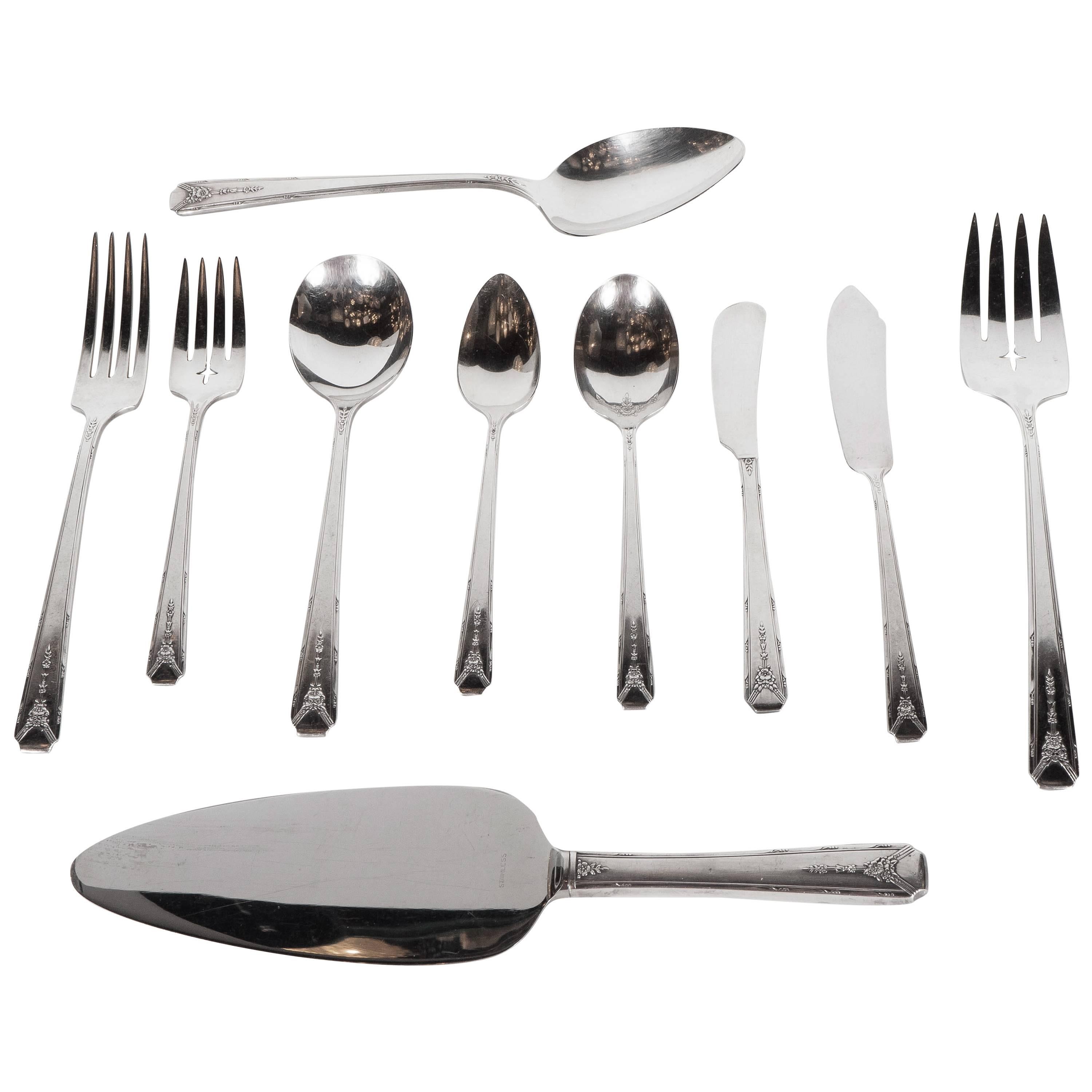 Art Deco Silver Plate Set of 12 Flatware by Community