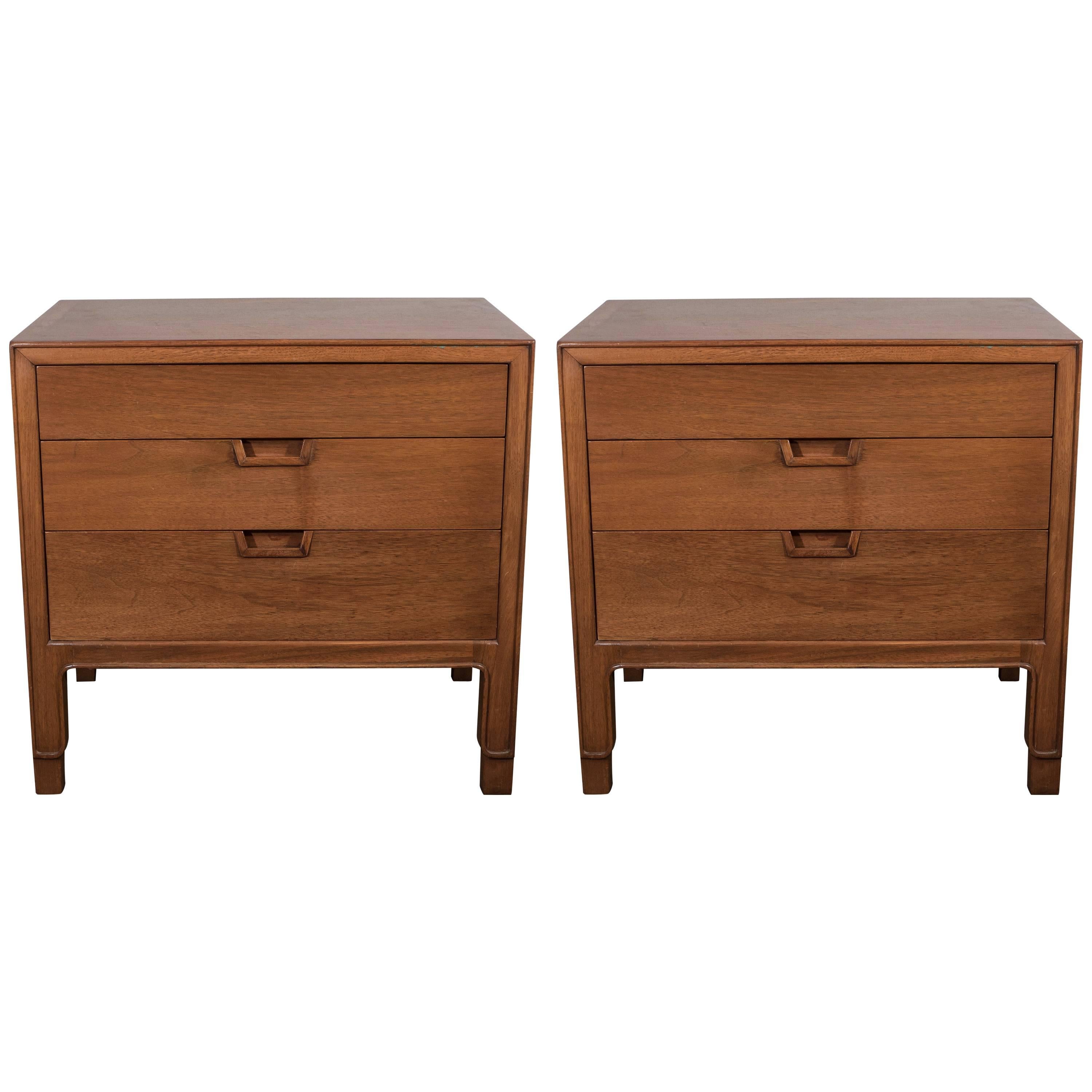 Pair of John Stuart Wood Nightstands and End Tables for Janus Collection
