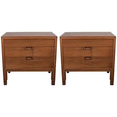 Pair of John Stuart Wood Nightstands and End Tables for Janus Collection