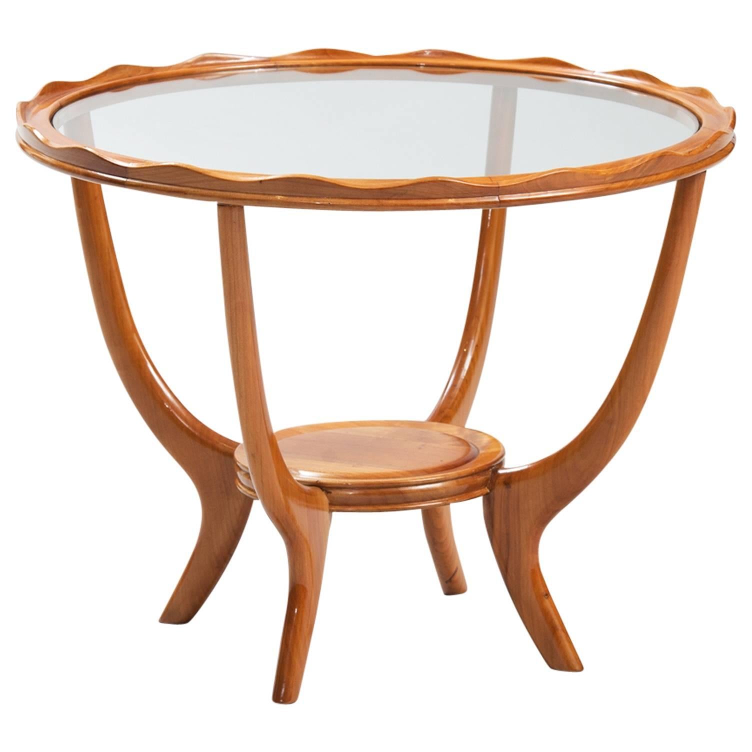 Italian Midcentury Sycamore Side Table