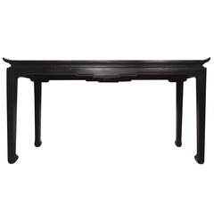 Asian Style Black Console with Brilliant Burl Top