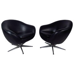 Vintage Pair of Overman Pod Swivel Chairs