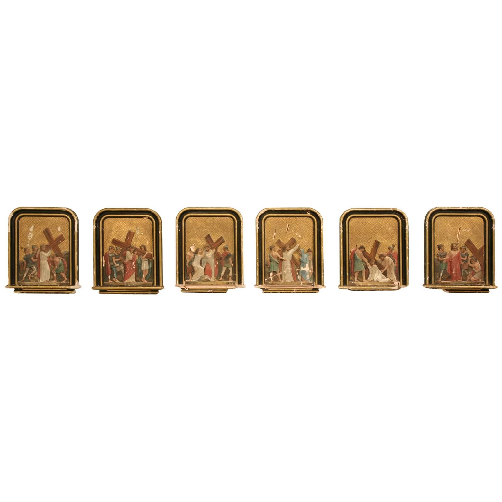 French Antique Stations of the Cross