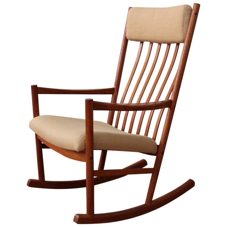 Danish Modern Teak Rocking Chair at 1stdibs