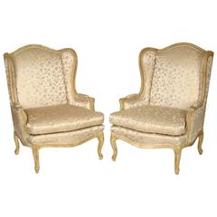 Pair of Louis XV Style Painted Bergeres