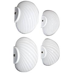 Set of Four  1970's Murano sconces