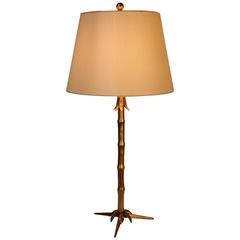 Faux Bamboo French Bronze Table Lamp