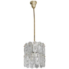 Hollywood Regency Polished Brass and Glass Chandelier, Germany, circa 1960s