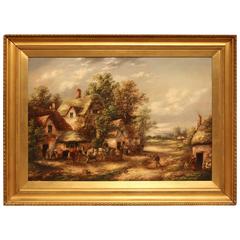 "Outside the Old Red Lion" Oil Painting by Edward Masters