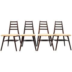 Set of Four Ladder Back Danish Modern Style Chairs