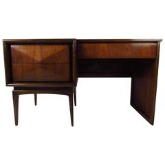 Unique Vladimir Kagan Style Diamond Front Writing Desk 6