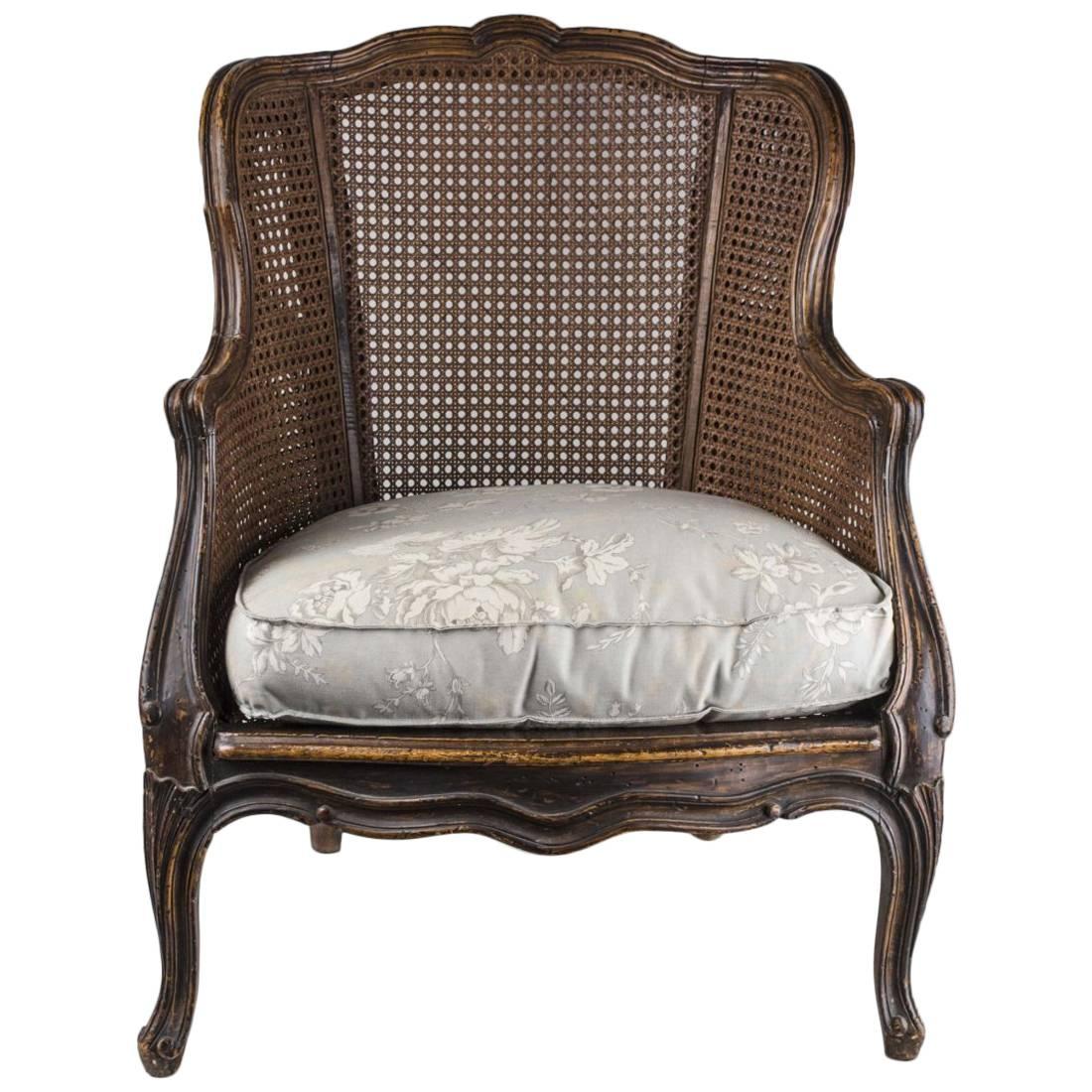 Caned Bergere in the Louis XV Taste