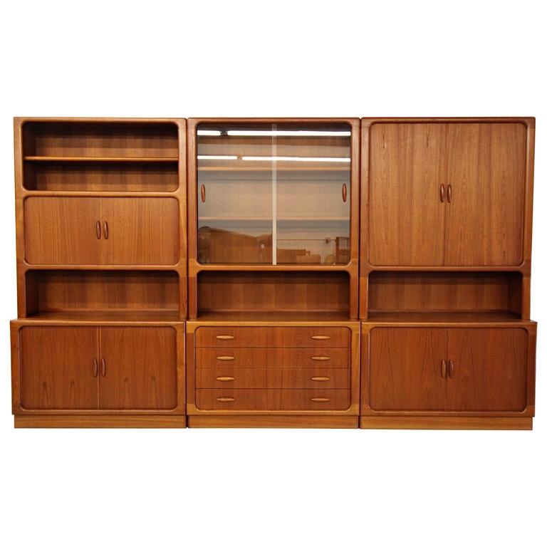 Set of Three Midcentury Danish Teak Wall Unit Bookcase ...