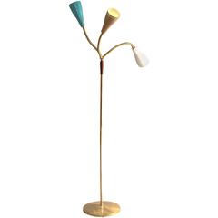 floorlamp with three flexible arms,   designed J.T Kalmar,  manufacter Kalmar