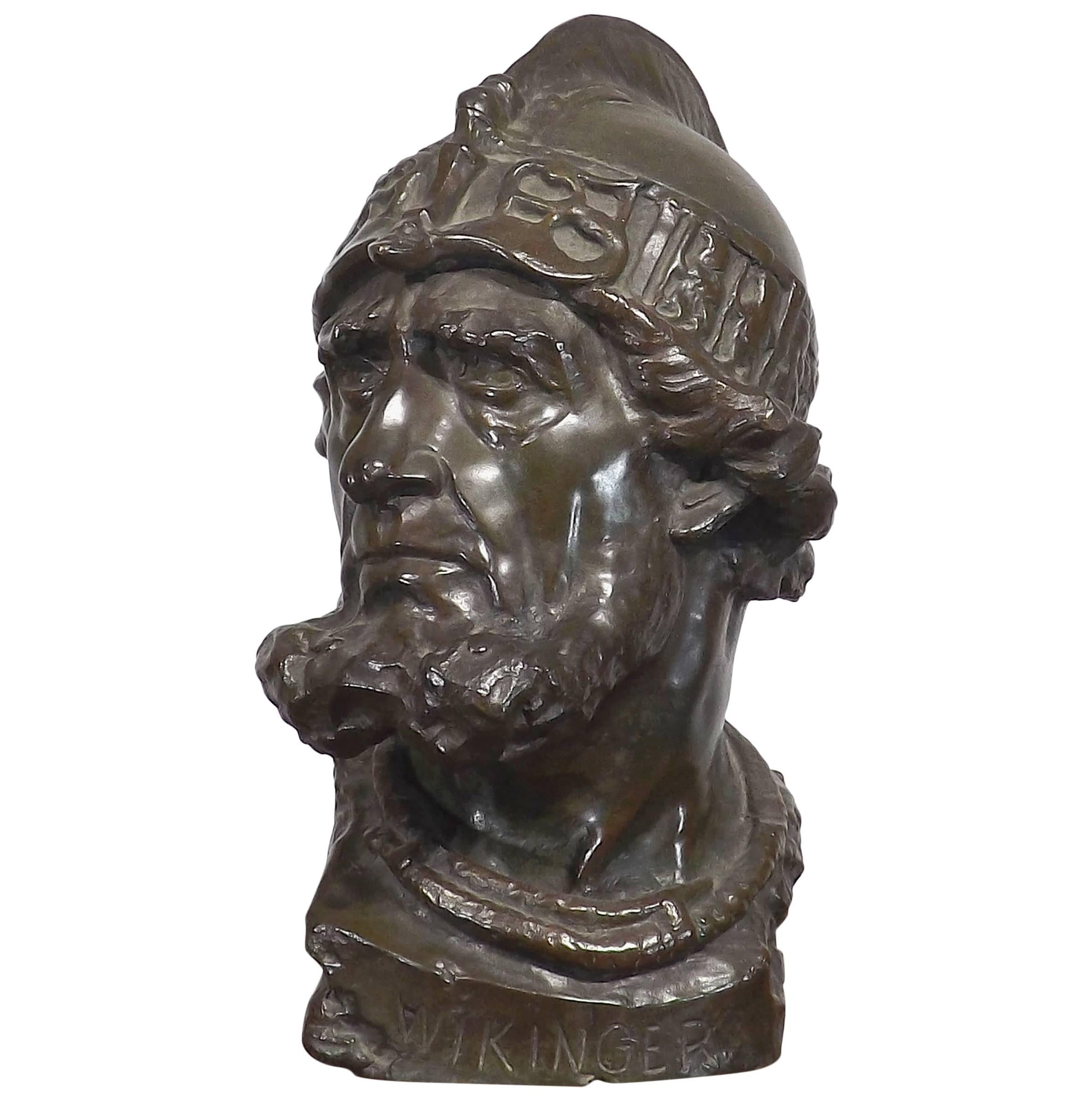 Original Bronze Viking Bust by Fritz Neuhaus For Sale