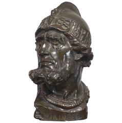 Original Bronze Viking Bust by Fritz Neuhaus