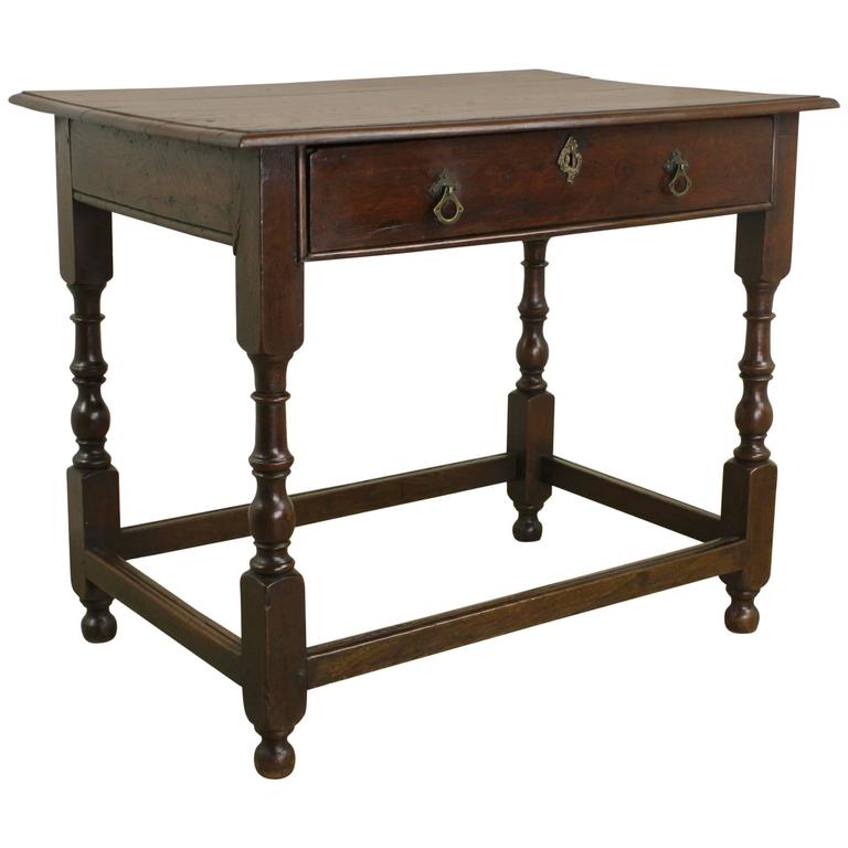 Period Welsh Oak Side Table, Turned Legs at 1stDibs