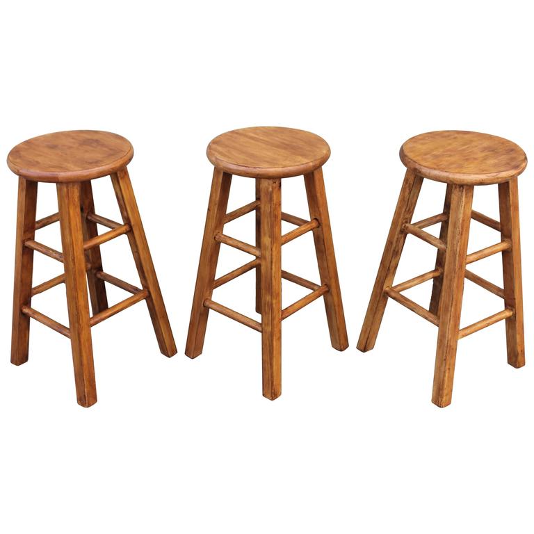 Set of Three Counter or Bar Stools at 1stDibs