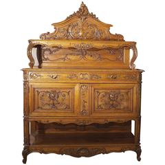 Antique Louis XV Oak French Serving Cabinet 1