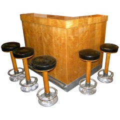 Art Deco Mid-Century Blonde Stand Behind Bar