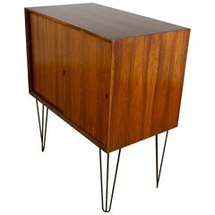 Mid-Century Modern Design Rosewood Cabinet on Hairpin Legs