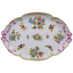 Herend Queen Victoria Oval Ribbon Platter, circa 1960