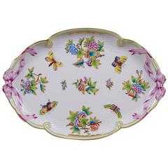 Herend Queen Victoria Oval Ribbon Platter, circa 1960