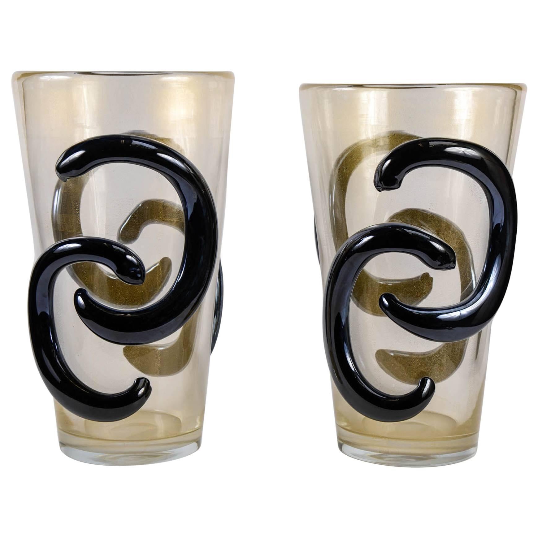 Pair of Vases in Murano Glass