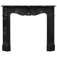 19th Century Pompadour Style Fireplace in Black Marble