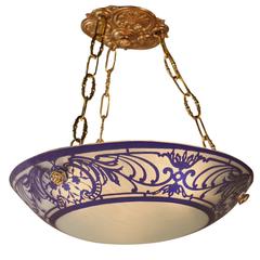 Acid Cut-Glass Pendant Light